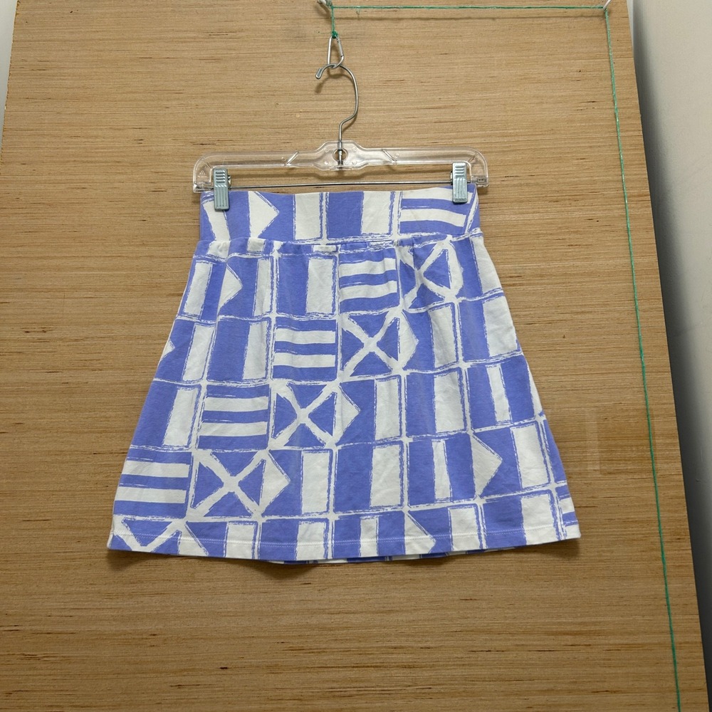 Mahi Gold Womens Nautical Signal Flag Mini Skirt Blue White Size Small USA Made - Picture 2 of 6